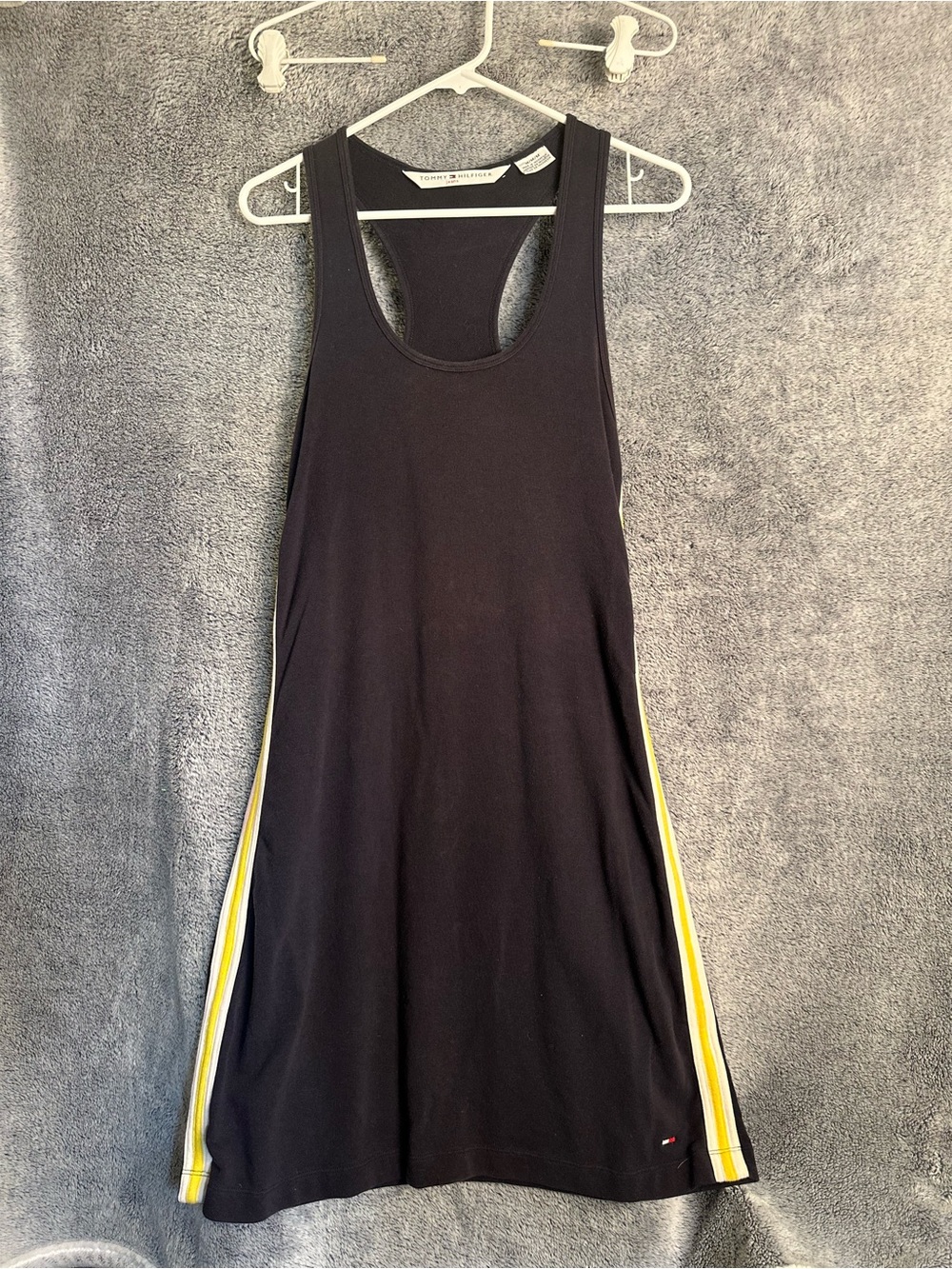 Tommy Hilfiger Black Sleeveless Tank Top with Small Red Logo